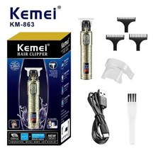 바디 바디트리머 바디롤러 kemei 전문 블레이드 전기 클리퍼 LCD 디스플레이 레트로 조각 금속 바디, 1) KM863, 1개