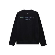 [우영미] 24SS 그래디언트 엠보싱 백로고 맨투맨 블랙 W241TS28736B