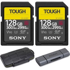 최대 512GB 용량 카드 및 견고한 메모리 저장 케이스와 호환되는 알루미늄 타입-C SD 리더를 갖춘 소니 128GB UHS-II 터프 G 시리즈 번들2팩4개 품목, 최대 512GB 용량 카드 및 견고한 메모리 저장 케이