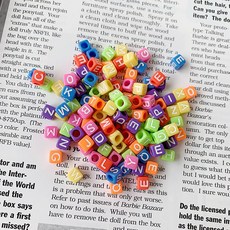 [낱개]블록큐브알파벳비즈 6mm, M