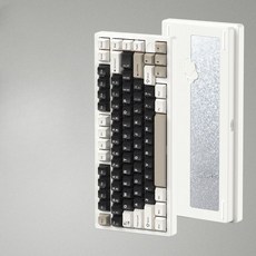 WOB 레이니75 키보드 스노우문블루 상옵 크림축+7000mAh(축 업그레이드 버전), 상옵(크림축+7000mAh), 3 밀크화이트