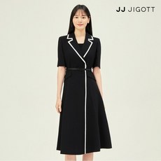 JJ지고트 배색 테일러드 플레어 원피스 GP6M0OP981