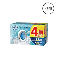 페브리즈 소취 방향제 W소취 화장실용 블루 샤본 네개입, 6개, 25.2ml