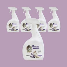 너만아는잡화점 펫크린 반려동물 냄새탈취제 1000ml 허니라벤더향 x 5개 / 애견탈취제, 1L