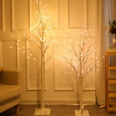 LED 겨울나무 무장식 스탠드형 무드등 카페감성 까페개업 선물 조명 선물 LED자작나무, [화이트]리모컨X