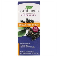 Natures Way 네이처스 웨이 엘더베리 무설탕 시럽 4 액량 온스 (120 ml), 1세트, .