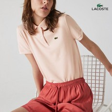 라코스테 여성 레귤러핏 소프트코튼 핑크 반팔 폴로 티셔츠