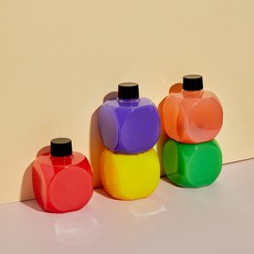미니 큐브 보틀 블럭 페트 더치병 음료수병 관찰교구 색깔교구 곡식마라카스, 5개, 100ml