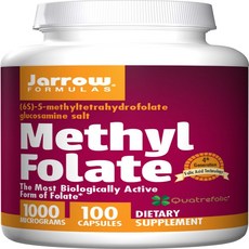 Jarrow Formulas Methyl Folate 1000 Mcg 100 Ca 임신초기비타민D 임신준비엽산 엽산400mg 활성형엽산 솔가천연엽산 임산부솔가엽산 남자엽산 천연엽산, 1개, 1