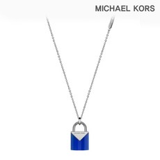 Michael Kors 마이클코어스 실버 블루 패드락 목걸이 MKC1039AF040