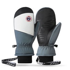 마리수 겨울 스노우 보드 장갑 벙어리 남성 여성 스키장갑 방수 방한 터치, 네이비