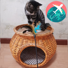 고양이 라탄하우스 숨숨집 고양이집 Opl, 04