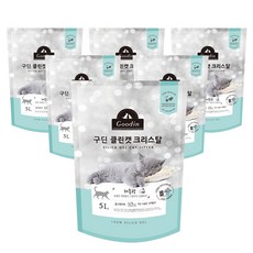 구딘 클린캣 크리스탈 고양이모래 레몬향 5L*6개, 30000ml, 6개