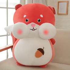 귀여운 다람쥐 동물 인형 고백 응원 선물 침대 인형, 분홍색_60cm