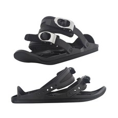스키플레이트 착용가능 스노우보드 썰매 스키 Snowfeet SnowskatesMini skis, 블랙 보통 급행