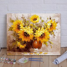 유화그리기세트 해바라기 그림 액자 DIY그림그리기, 가로세로사이즈40cmx50cm