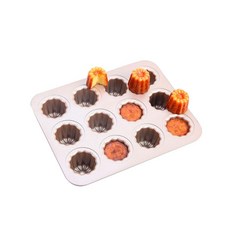 CHEFMADE 카누레형 12개 부착 끈기 어려운 케이크형 밖 치수 약 32.5 ×25.8 cm컵