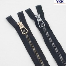 퀼팅맘 YKK 지퍼 메탈룩스 5호 오픈 비슬론 점퍼지퍼 (거울같은 쇠지퍼 광채), 골드 (80cm), 1개