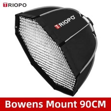 Tripo-스튜디오 스트로브용 55cm 65cm 90cm 사진 휴대용 보웬 마운트 팔각형 우산 소프트 박스 + 허니콤 그리드 야외 소프트 박스 for sl60iid sl60iib, 1개, 3) 90cm Softbox