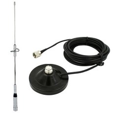 NL-770S VHF 안테나 모바일 카 베이스 5M 2 축 라디오 고무 장착 패드 빨판 피더 세트 액세서리, 01 Black