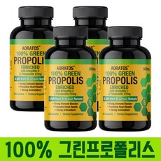 브라질 그린 프로폴리스 100% 가루 캡슐 2+2 브라질산 플라보노이드 녹색 초록 효능 추천 직구, 4개, 60캡슐