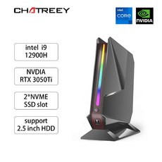 Chatreey-G2 미니 PC 인텔 코어 i9 12900H i7 12700H Nvidia RTX 3050 게임용 데스크탑 컴퓨터 PCIE 4.0 Wifi 6 BT5.0 Wind, i9 12900H RTX 3050Ti, AU, 16G RAM 512GB SSD