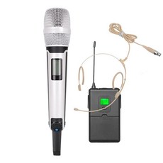 무선마이크 색소폰 공연용 Maclex 노래방 무대 공연 홈 KTV SKM9000 UHF 전문 무선 듀얼 마이크 시스템 2, 9. White headset, 1개