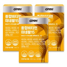 [1박스당 3개월분] GNM 종합비타민 미네랄 15 / 멀티비타민 비오틴 아연 엽산 비타민B C D, 90정, 3개