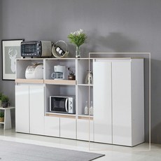 [히트디자인] 라베르 긴문 수납장, 색상:오크화이트