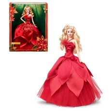 바비 인형 Signature 2022 Holiday Doll (Blonde Hair) 6 Years and Up. HBY03 786335, 상세참조