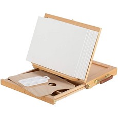 캔버스용 화분화 5캔버스와 1페인트 팔레트 비치우드 포터블 아티스트 이젤탑보드 목판화판 이젤을 이용한 화분조절형 데스크 이젤화용 매직플라이 우드 테이블탑 이젤