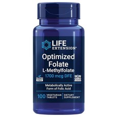 라이프익스텐션 엽산 보충제 1700mcg 100정, 성인남녀공용, 알약/캡슐, 1개