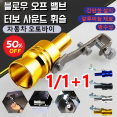 1/1+1 자동차 터보사운드 휘파람 터보 사운드 휘슬 머플러 배기 환기 하카 알루미늄 재료 안지름37-48cm, 골드, M, 2개