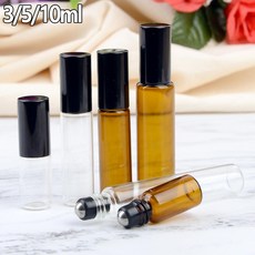 손목 귀 뒷부분 롤링 사용 향수 공병 여행유리공병, 갈색 - 3ml
