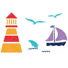 돌고래스텐실도안