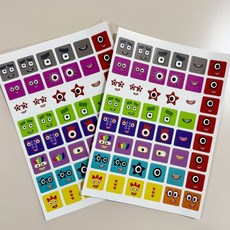 GOYES 넘버블럭스스티커 매거진 Numberblocks 애니메이션 패턴 diy, A, 2장