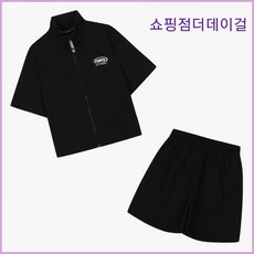 더데이걸 24여름신상@@ 주니어 데일리로 입기좋은 셋업 @@깃털처럼 가벼운 경량화 셋업@@ 박시오버핏셋업@@ 반팔 바람막이 반바지 세트 TGMS24S02
