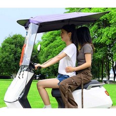 오토바이 전동차 캐노피 레인 비가림막 커버 은색, 상세 페이지 참고, 투명어닝-7자형-대회전-블랙