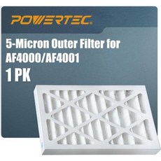 WEN 3410 및 POWETEC AF4000/AF4001 공기 여과 시스템용 POWETEC 5 마이크론 외부 필터 작업장 차고 및 상점용 WEN 90243-027-2 목공용, 1PK, 5-Micron Outer Filter, 1개