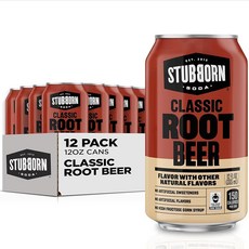 STUBBORN SODA 클래식 루트 비어 355ml(12온스) 캔 (12팩)