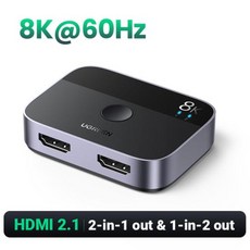 UGREEN HDMI 2.1 분배기 스위치 8K 60Hz 4K 120Hz 2 in 1 out TV Xbox SeriesX PS5HDMI 케이블 모니터, 1개, [01] 8K HDMI 2.1