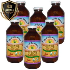 릴리 오브 더 데저트 유기농 알로에 베라 주스 통잎 473ml, 수량: 6　　　　　(상품코드146p)