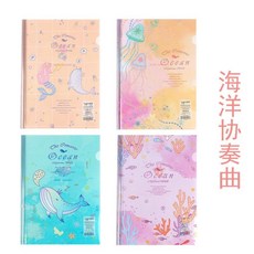 파일 A4풀로드형식 클립자료집게 홑겹 서류철 타입학생 애니매이션 단일페이지 드라이버클립 시험지클립 시험지 클립, T16-4개 체험용 바다 협주곡