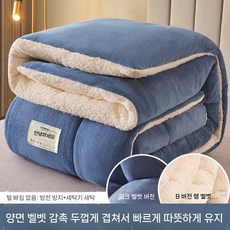 양모이불 프리미엄 이불솜 북유럽 호텔이불 오리털 거위털, 1. 벤틀리 블루 양면 벨벳 3초 발열, A. 150x200cm(2.5kg) 슈퍼 따뜻, 3박스