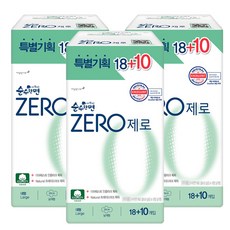 깨끗한나라 순수한면 제로zero 생리대 대형 28p(18+10), 3개, 대형/슈퍼, 28개입