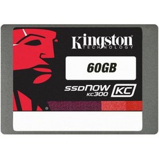 Kingston 킹스톤 킹스턴 디지털 60GB SSD나우 KC300 SATA 32.5인치 솔리드 스테이트 드라이브 어댑터 SKC300S37A/60G