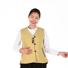 리예 여자 색동자수 누빔조끼 생활한복