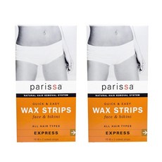 Parissa Wax Strips Face & Bikini Hair Removal 페리사 얼굴 비키니 제모 왁스 키트 16개입 2팩 제모제, 1개, 1ml