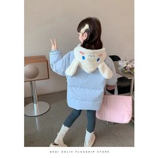 Sorpci 산리오 시나모롤 겨울 마이멜로디 기모 어린이 패딩 캐릭터 코디 패딩 점퍼