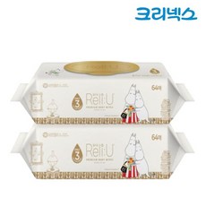 땡큐온 릴리유 퓨어골드 무민에디션 물티슈 캡64매 x2개, 단품
